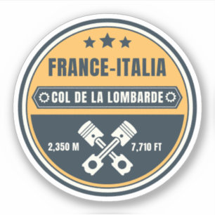 Col de la Lombarde Franse Alpen motorfietstoer Sticker