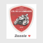 Col de la Lombarde Franse Alpes motorfiets geschen Sticker (Vel)