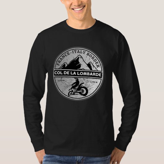 Col de la Lombarde Franse Alpes motorfiets geschen T-shirt (Voorkant)