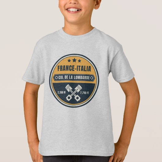 Col de la Lombarde Franse Alpes motorfiets geschen T-shirt (Voorkant)