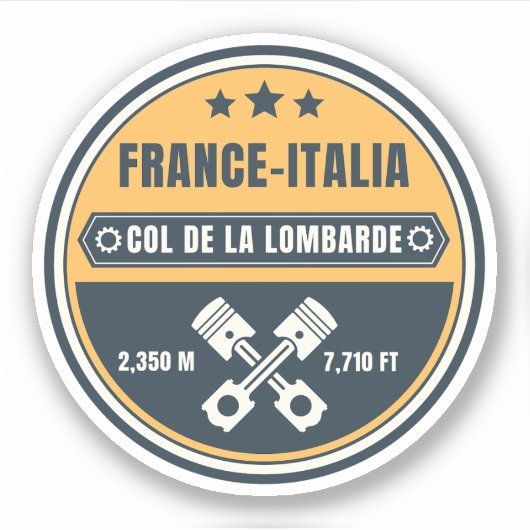 Col de la Lombarde Franse Alpes motortocht Sticker (Voorkant)