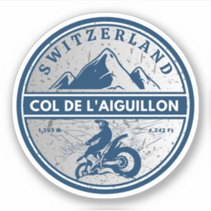 Col de l'Aiguillon Zwitserse Alpen motorfietsgesch Sticker