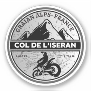 Col de l'Iseran Franse Alpen motorfietstocht Sticker