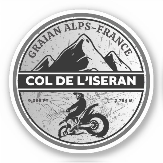 Col de l'Iseran Franse Alpen motorfietstocht Sticker (Voorkant)