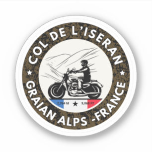 Col de l'Iseran Franse Alpen motorfietstoer Sticker