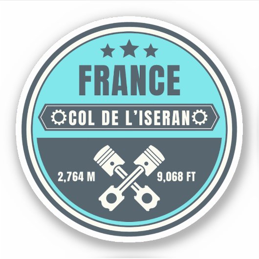 Col de l'Iseran Franse Alpen motortour Sticker (Voorkant)