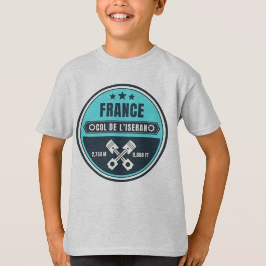 Col de l'Iseran Franse Alpes motorfiets tour T-shirt (Voorkant)