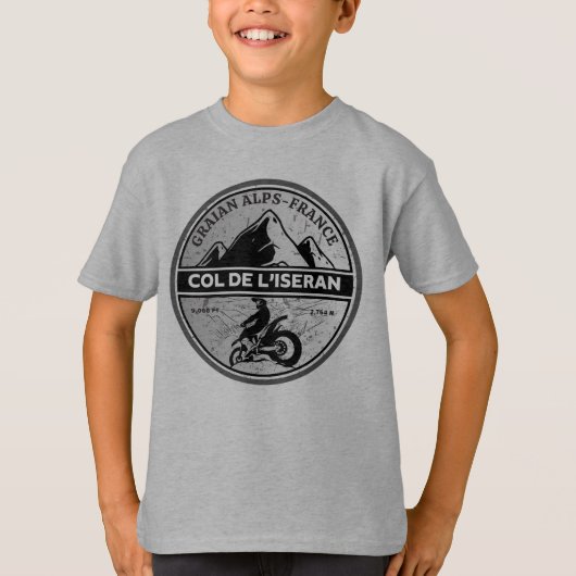 Col de l'Iseran Franse Alpes motorfiets tour T-shirt (Voorkant)