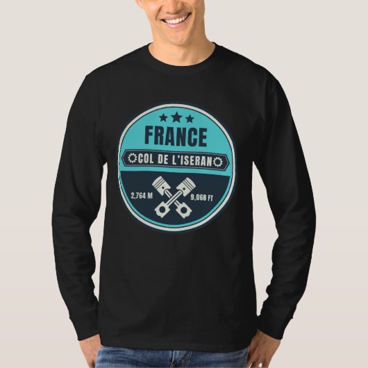 Col de l'Iseran Franse Alpes motorfiets tour T-shirt (Voorkant)