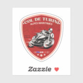 Col de Turini, Alpes-Maritimes motorfiets sticker (Vel)