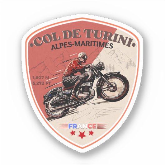Col de Turini, Alpes-Maritimes Sticker (Voorkant)