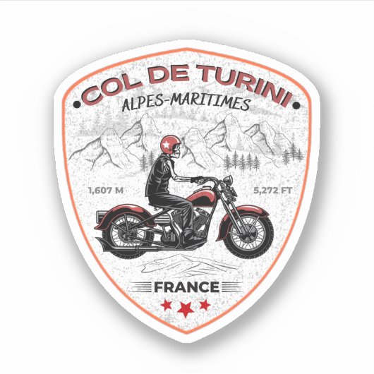 Col de Turini, Alpes-Maritimes Sticker (Voorkant)
