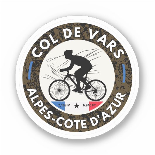 Col de Vars Franse Alpen fietstocht Sticker (Voorkant)