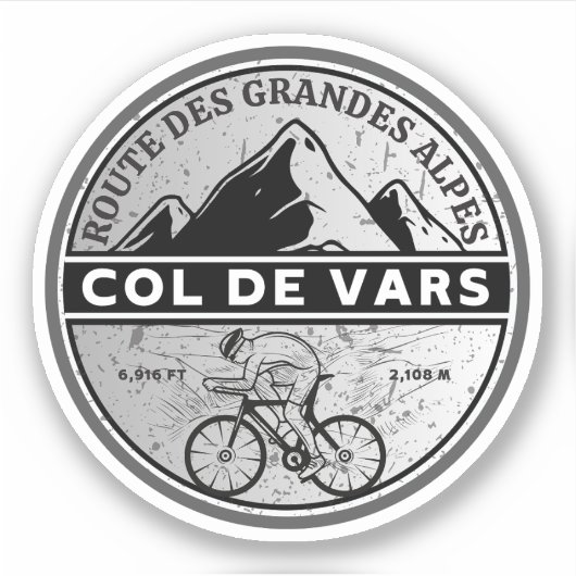 Col de Vars Franse Alpes fietstocht Sticker (Voorkant)