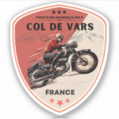 Col de Vars Franse Alpes motortocht Sticker (Voorkant)