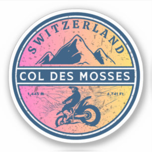 Col des Mosses Zwitserse Alpen motorfietstocht Sticker
