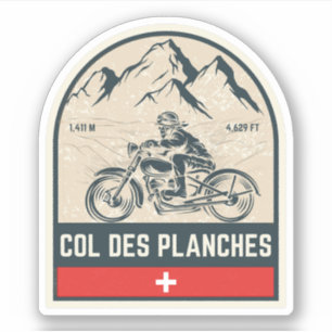 Col des Planches Zwitserse Alpen motorfietstocht Sticker