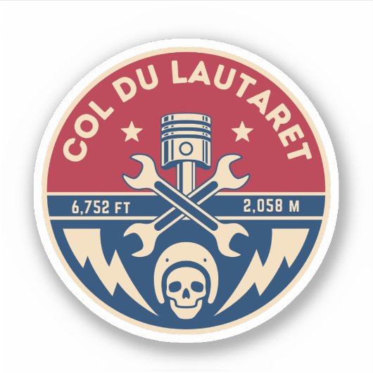 Col du Lautaret Franse Alpen fietstocht Sticker (Voorkant)