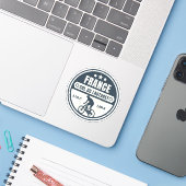 Col du Lautaret Franse Alpen fietstocht Sticker (Laptop met iPhone)