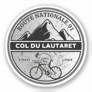 Col du Lautaret Franse Alpes fietstocht Sticker