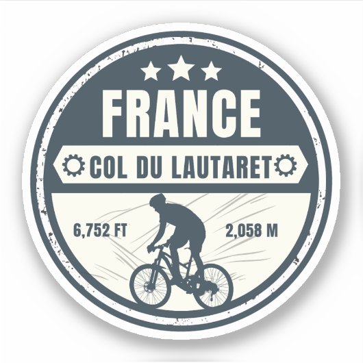 Col du Lautaret Franse Alpes fietstocht Sticker (Voorkant)