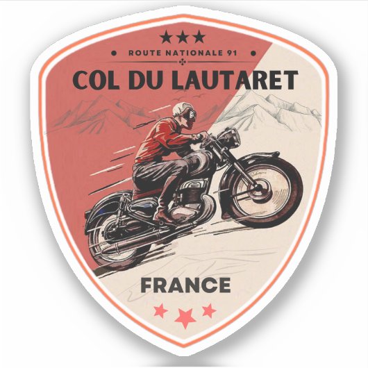Col du Lautaret Franse Alpes motorfiets tour Sticker (Voorkant)
