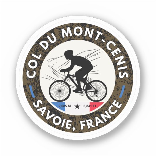 Col du Mont Cenis Frans massief Alpiene geschenken Sticker (Voorkant)