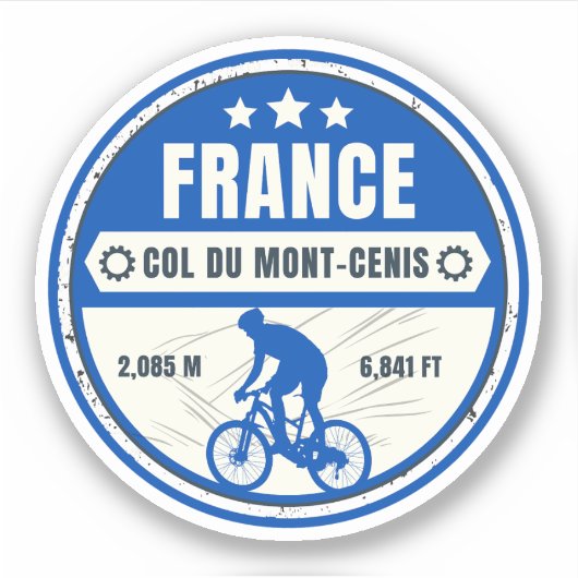 Col du Mont Cenis Franse massief alpine fiets Sticker (Voorkant)