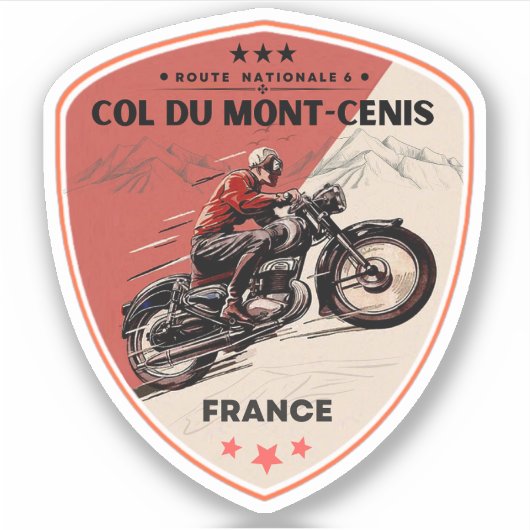 Col du Mont Cenis Franse massief alpine motorfiets Sticker (Voorkant)