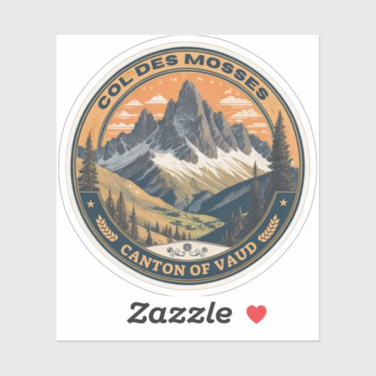 Col du Mosses kanton de Vaud Zwitserse alpine weg Sticker (Vel)