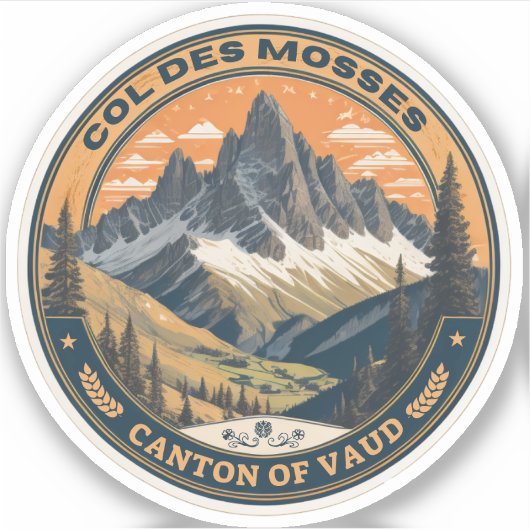 Col du Mosses kanton de Vaud Zwitserse alpine weg Sticker (Voorkant)