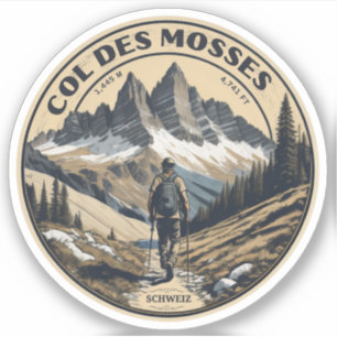 Col du Mosses kanton Vaud zwitserse alpiene weg Sticker