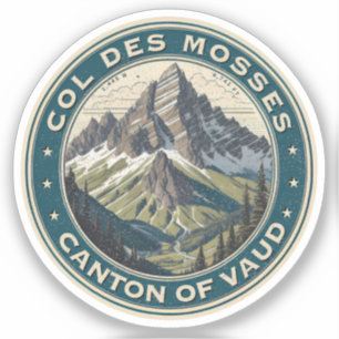 Col du Mosses kanton Vaud zwitserse alpiene weg Sticker