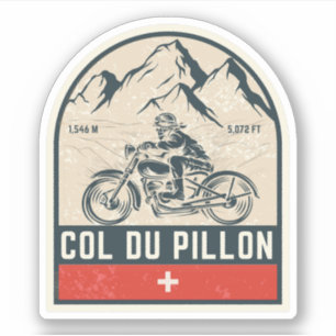 Col du Pillon zwitserse-alpen motorfietstoer Sticker