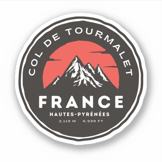 Col du Tourmalet-franse bergpas trip motobi Sticker (Voorkant)