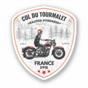 Col du Tourmalet-Franse bergpas trip motobik Sticker