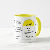 Col du tourmalet, Franse wegmarker, racefiets Mok (Voorkant rechts)