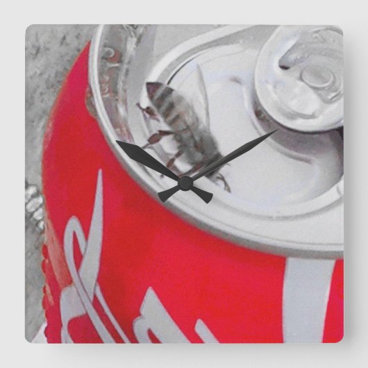 ~Cola Bee~ WALLCLOCK Vierkante Klok (Voorkant)
