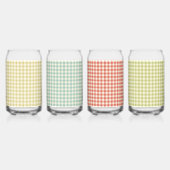 cola kan glazen retro geruite stijl set (Achterkant)