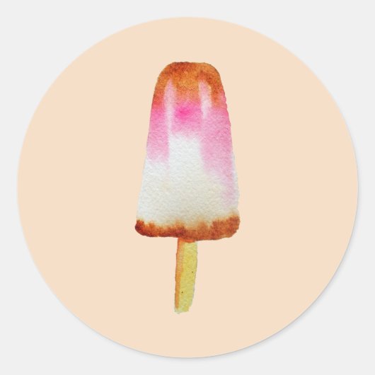 Cola popsicle schattige Summertime waterverf kunst Ronde Sticker (Voorkant)