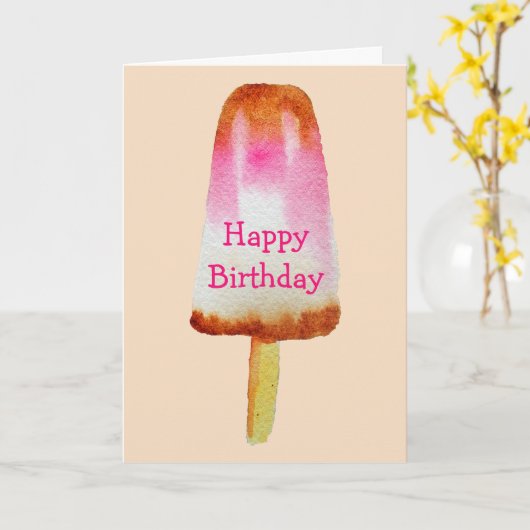 Cola popsicle schattige Summertime waterverf Verja Kaart (Gele Bloem)