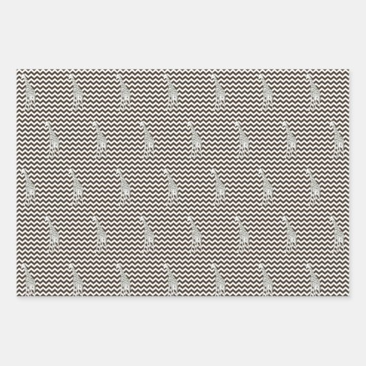 Cola Safari Chevron met Pop Art Giraffe Inpakpapier Vel (Voorkant 3)