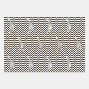 Cola Safari Chevron met Pop Art Giraffe Inpakpapier Vel