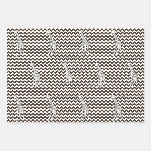 Cola Safari Chevron met Pop Art Giraffe Inpakpapier Vel (Voorkant)