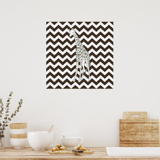 Cola Safari Chevron met Pop Art Giraffe Poster (Keuken)