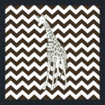 Cola Safari Chevron met Pop Art Giraffe Poster<br><div class="desc">Mod Chevron patroon in het Safari Moods kleurenpalet van Emporio Moffa,  met pop-art giraffe aan één zijde.</div>