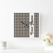 Cola Safari Dot met naam Vierkante Klok (Huis)