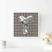 Cola Safari Dot met Pop Art Elephant Vierkante Klok (Huis)