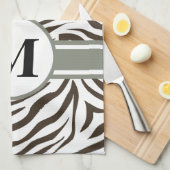 Cola Safari Zebra met monogram Theedoek (Quarter Fold)