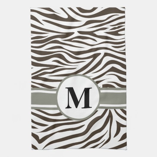 Cola Safari Zebra met monogram Theedoek (Verticaal)